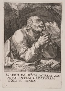 Święty Piotr od Chrystusa, Apostołowie i święty Paweł z Credo autorstwa Hendrick Goltzius