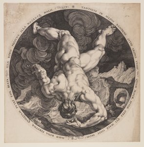 Tantalus, z "Czterech łotrów autorstwa Hendrick Goltzius