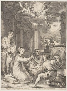 Adoracja pasterzy autorstwa Hendrick Goltzius