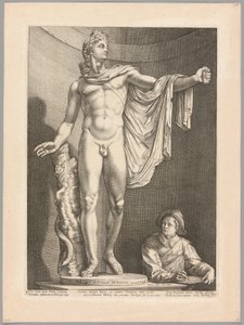 Apollo Belvedere, płyta 3 z Trzech słynnych rzeźb antycznych autorstwa Hendrick Goltzius