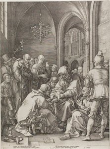 Obrzezanie, tablica czwarta z Narodzin i wczesnego życia Chrystusa autorstwa Hendrick Goltzius