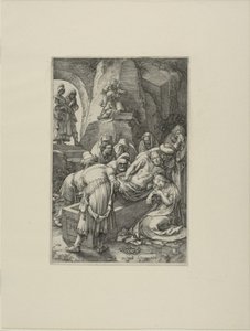 Złożenie do grobu, tablica jedenasta z Męki Pańskiej autorstwa Hendrick Goltzius