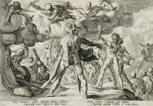 Giganci wspinający się ku niebu autorstwa Hendrick Goltzius