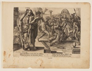 Męczeństwo świętego Macieja, z książki Męczeństwo Chrystusa i Apostołów autorstwa Hendrick Goltzius