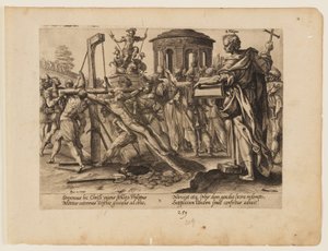 Męczeństwo świętego Filipa, z Męczeństwo Chrystusa i Apostołów autorstwa Hendrick Goltzius