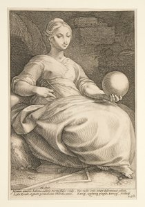 Dziewięć Muz: Erato, nr 7 z serii 9 autorstwa Hendrick Goltzius