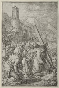 Pasja: Chrystus niosący krzyż autorstwa Hendrick Goltzius