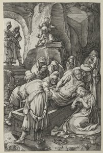 Pasja: złożenie do grobu autorstwa Hendrick Goltzius