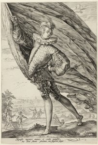Chorąży, zwrócony w lewo autorstwa Hendrick Goltzius