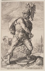 Titus Manlius Torquatus, z książki The Roman Heroes autorstwa Hendrick Goltzius