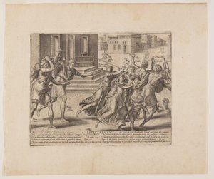 Każdemu według jego potrzeb, z Litis Abusus (Nadużycia prawa) autorstwa Hendrick Goltzius