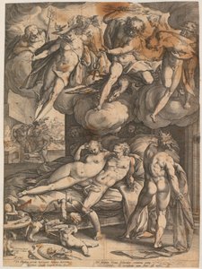 Wulkan zaskakuje Marsa i Wenus autorstwa Hendrick Goltzius