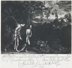 Tobiasz z Aniołem autorstwa Hendrick Goudt