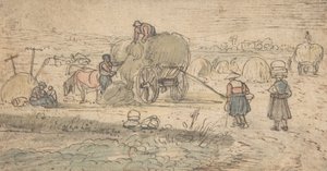 Chłopi Załadunek Siana, ca. 1620s. autorstwa Hendrick. Hendrick Avercamp,Avercamp