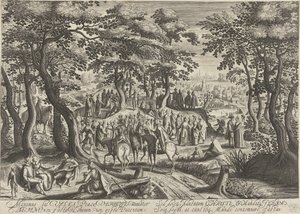 Jan Chrzciciel przemawia do tłumu autorstwa Hendrick Hondius (I)