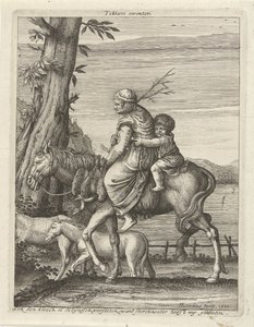Kobieta i dziecko na koniu autorstwa Hendrick Hondius (I)
