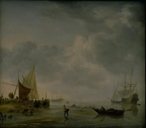 Widok na holenderską redę autorstwa Hendrick Jacobsz Dubbels