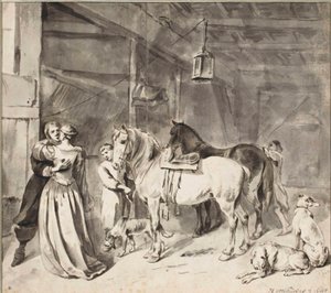 Kawaler licytujący pożegnanie z damą, 1678 autorstwa Hendrick Verschuring