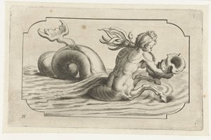 Konik morski z męskim torsem Nouveau Livre des Dieux et Deeßes De la Marine Bouckje of Sea Gods and Goddesses (tytuł serii)
