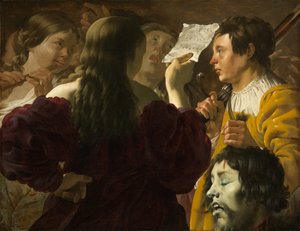 Dawid chwalony przez izraelskie kobiety autorstwa Hendrick ter Brugghen