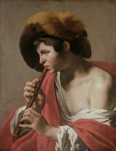 Walet grający na flecie prostym, 1621 autorstwa Hendrick ter Brugghen