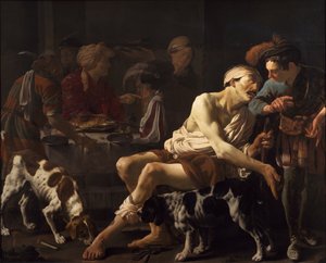 Bogacz i biedny Łazarz autorstwa Hendrick ter Brugghen