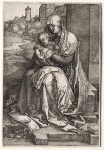 Dziewica z Dzieciątkiem siedzącym pod ścianą autorstwa Hendrick ter Brugghen