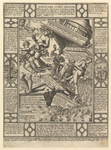 Aedificare Super Arenam, z Alegorii wiary chrześcijańskiej, z Christian i P..., 1575-1617. autorstwa Hendrik Goltzius