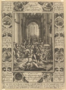 Niezgoda w Kościele Dissidium w Kościele, ca. 1578 autorstwa Hendrik Goltzius