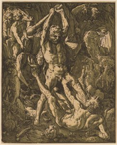Herkules zabija Cacus autorstwa Hendrik Goltzius