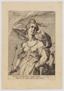 Juno, z Trzech Bogiń autorstwa Hendrik Goltzius