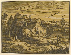 Pejzaż z Chatą, ca. 1597-98. autorstwa Hendrik Goltzius