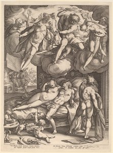 Mars i Wenus zaskoczeni przez Vulcan autorstwa Hendrik Goltzius