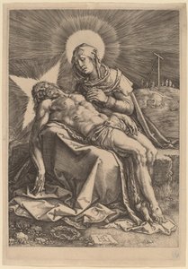 Pieta (Bolesna Dziewica z martwym Chrystusem na kolanach) autorstwa Hendrik Goltzius