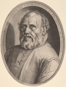 Portret Dirka Volckertcza. sarna szorstkowłosa autorstwa Hendrik Goltzius