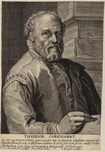 Portret Teodora Cornherta autorstwa Hendrik Goltzius