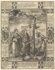Satisfactio Christi, z Alegorii wiary chrześcijańskiej, z Alego chrześcijańskiego i profanum.... autorstwa Hendrik Goltzius