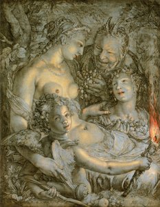 Sine Cerere et Libero friget Venus (Bez Ceres i Bachusa Wenus by zamarzła) autorstwa Hendrik Goltzius