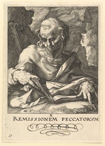Św. Szymon, od Chrystusa, Apostołów i Św. 1589. autorstwa Hendrik Goltzius