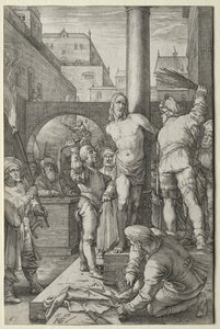Biczowanie z Pasji. autorstwa Hendrik Goltzius
