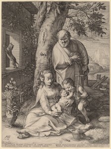 Święta Rodzina z Dzieciątkiem Janem Chrzcicielem autorstwa Hendrik Goltzius