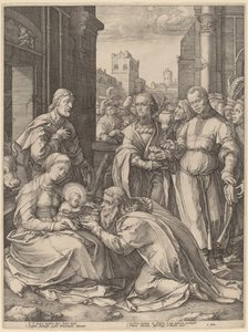 Pokłon Trzech Króli autorstwa Hendrik Goltzius in the style of Lucas van Leyden