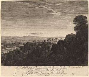 Krajobraz o świcie: Aurora autorstwa Hendrik Goudt after Adam Elsheimer