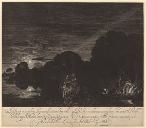 Ucieczka do Egiptu autorstwa Hendrik Goudt after Adam Elsheimer
