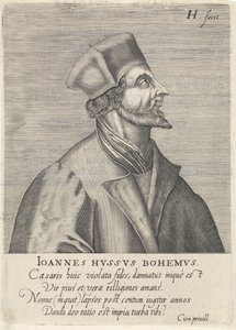 Portret Jana Husa, 1599 autorstwa Hendrik Hondius the Elder