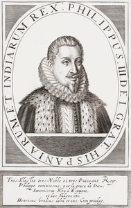 Król Hiszpanii Filip III i jako Filip II król Portugalii, autorstwa Hendrik I (after) Hondius