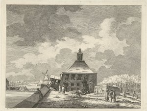 Obwisłe Muiderpoort, widziane z reduty, 1769 autorstwa Hendrik Keun