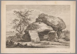 Dolmen w pobliżu wsi Midlaren Hunnebed by Midlaren (tytuł na obiekcie) Dziewięć twarzy w Drenthe (tytuł serii) IX Twarze w krajobrazie Drenthe i w jego pobliżu (tytuł serii na obiekcie)