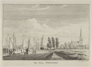 Widok na Nieuwerkerk aan den IJssel Wieś Nieukerk (tytuł na obiekcie) autorstwa Hendrik Spilman