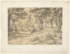 leśny widok Tentamina Lithographica (tytuł serii) Włoskie pejzaże (tytuł serii)